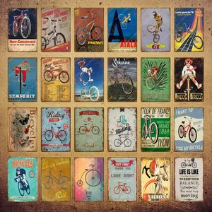 Funny Ride Bicycle Metal Signs Riding Bike Retro Affiche Vintage Bar Pub Club Home Decor Shabby Chic Wall Art Painting Plaque Garage