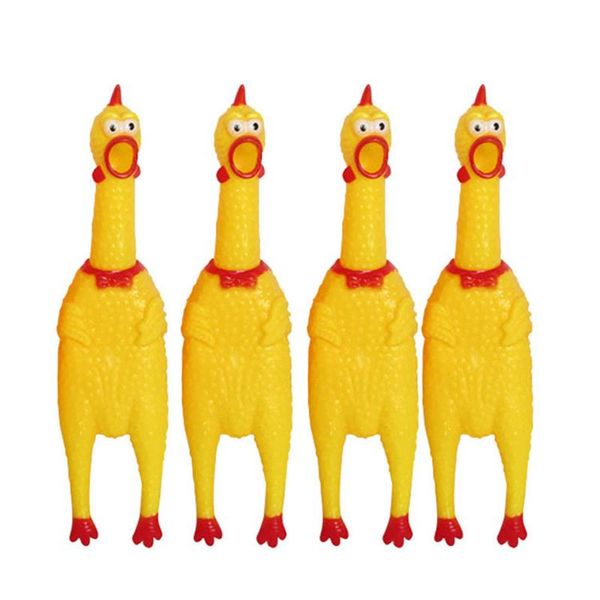 Drôle en caoutchouc jaune criant poulet animal de compagnie grinçant jouet à mâcher fournitures pour animaux de compagnie pas cher chien interactif jouet à mâcher