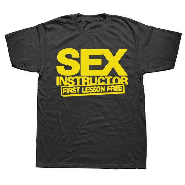 Drôle instructeur de sexe imprimé été humour blague T-shirt col rond manches courtes décontracté unisexe T-shirt Hip Hop Streetwear adulte t-shirts 240321