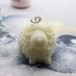 Material de silicona de oveja divertida molde de vela hecha a mano Diy 3d lindo molde de ovejas Cabras de velas de fabricación de suministros decoración del hogar