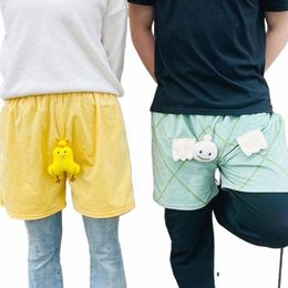 Ropa de dormir divertida Pijamas y pantalones cortos divertidos para hombres Carto Elephant Chicken Pants Regalo de cumpleaños para novio Summer Men Shot Pants Ho i6d2 #