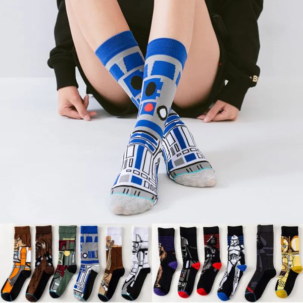 Calcetines divertidos nuevos e interesantes calcetines con patrón de dibujos animados para hombres y mujeres calcetines felices Harajuku Hip Hop algodón peinado