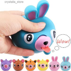 Drôle Parler Animal Pincer Presse Balle Langue Out Stress Reliever Jouets pour Enfants Adulte Bébé Jouet 2022 Doux Rebond Jouet Lent Rising