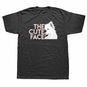 Divertido La cara linda Perro Samoyedo Camiseta Gráfica Cott Streetwear Manga corta Regalos de cumpleaños Estilo de verano Camiseta Ropa para hombre H4AA #