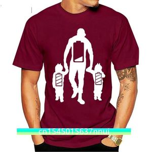 Camiseta divertida de papá gemelo cansado con batería baja, camiseta de carga completa, camiseta de manga corta para hombres de verano 220702