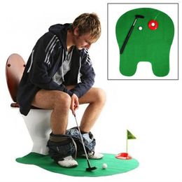 Grappige Toilet Badkamer Golf Tijd Mini Game Play Putter Nieuwigheid Gag Gift Mat Set M5TC300D