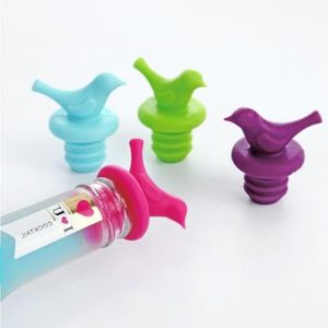 Grappige gereedschap Nieuwheid Bird Silicone Wine Bottle Stoppers Kit voor wijn- en drankflesstopers met 4 kleuren Siode