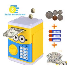 Grappig speelgoed Cartoon Elektronisch Piggy Bank ATM Wachtwoord Geld Geld COMEN COIN KAN PAPIER VOOR KUNSTEN Kerstcadeau Drop Delivery Gif Dhiny