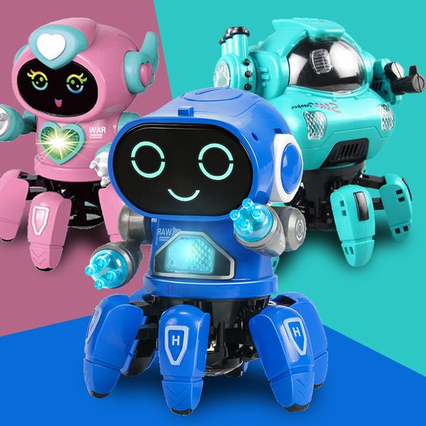 Drôle Jouets Danse Musique 6 Griffes Robot Octopus Araignée Robots Véhicule Cadeau D'anniversaire Pour Enfants Enfants Éducation Précoce Bébé Jouet Garçons Filles 230626