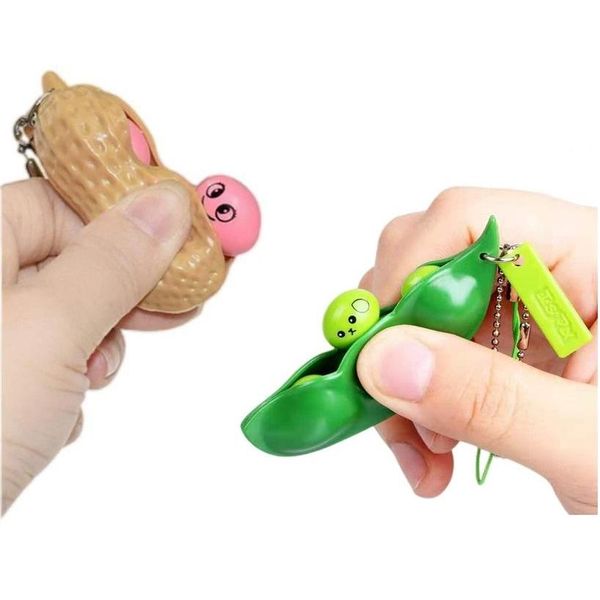 Toys drôles Edamame Keychain Bean fidget jouet soya soulagement pour les adolescents et les adts à 342 cadeaux de livraison