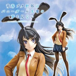 Grappig speelgoed Seishun Buta Yaro Mai Sakurajima Bunny Ver. PVC -actiefiguur anime figuur model speelgoed collectie poppen cadeau