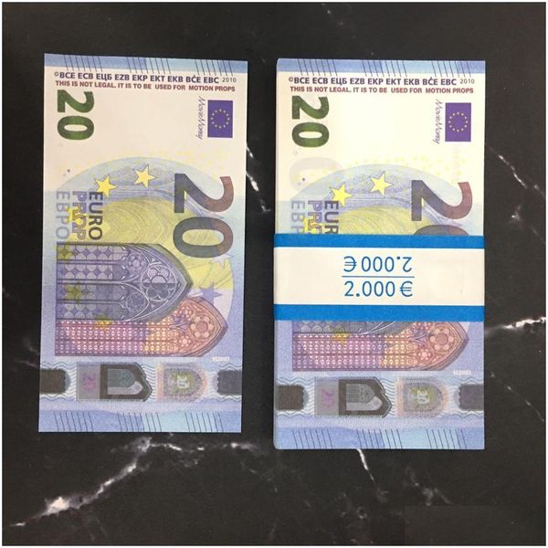 Jouets drôles en gros de qualité supérieure Prop Euro 10 20 50 100 copie de faux billets Billet de film argent qui semble réel Faux Euros Play Collectio Dh6ZgOFO8