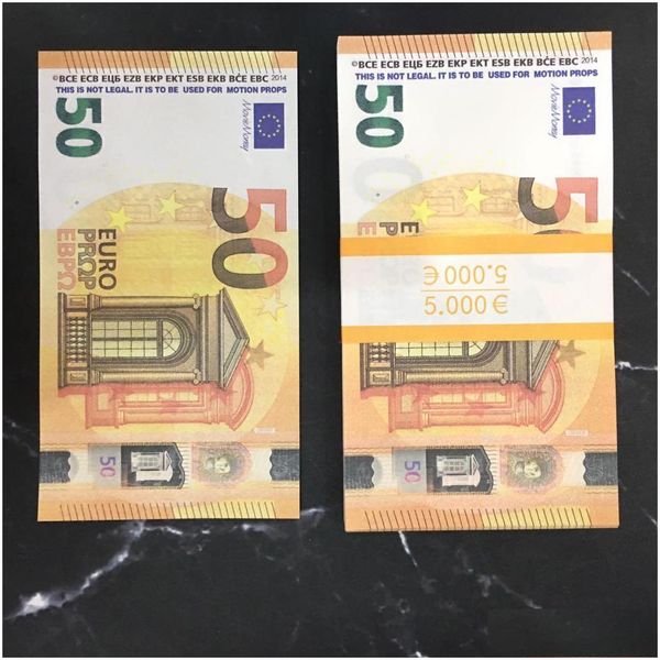 Jouets drôles en gros de qualité supérieure Prop Euro 10 20 50 100 copie de faux billets Billet de film argent qui semble réel Faux Euros Play Collectio Dh6ZgNF4P