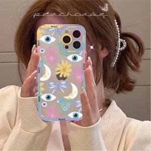 Grappige Turkse Lucky Blue Evil Eye Phone Case voor iPhone 11 12 13 Mini Pro Max 14 Pro Max Case Shell