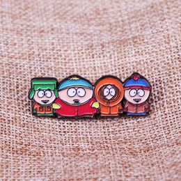 Funny TV South Park personajes Enamel Pin de la infancia Citas de películas de películas Broche Insignia de películas de anime lindas Pins de esmalte duro