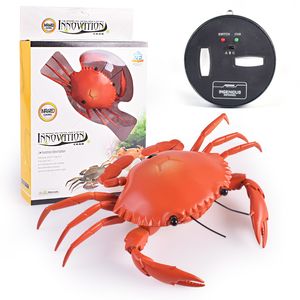 Jouet électrique pour enfant en forme de crabe avec télécommande infrarouge sans fil, animaux RC, farce, cadeau créatif pour garçon d'anniversaire de Noël, 2-1