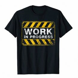 Grappig Werk In Progr Fitn Oefening Workout T-shirt Cott Mannen T-shirts Zomer Tees Classic Fitn Strakke 20j2 #