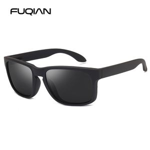 FUQIAN Klassieke Mode Vierkante Gepolariseerde Zonnebril Mannen Vintage Plastic Mannelijke Zonnebril Vrouwen Stijlvolle Zwarte Sport Shades UV400