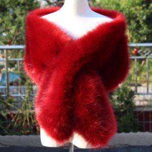 Fourrure 2021 Femmes Fausse Fourrure Ponchos Capes Manteau Taille Libre Robe De Mariée Wraps Femmes Fluffy Gilet Manteaux D'hiver Châle Capes Manteau De Fourrure