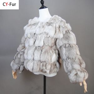 Fourrure 2023 Nouveau style Real Fur Coat 100% Natural Fur Veste Feme Feme Feme Cuir chaud Fox Fox Matefre de fourrure de haute qualité Livraison gratuite