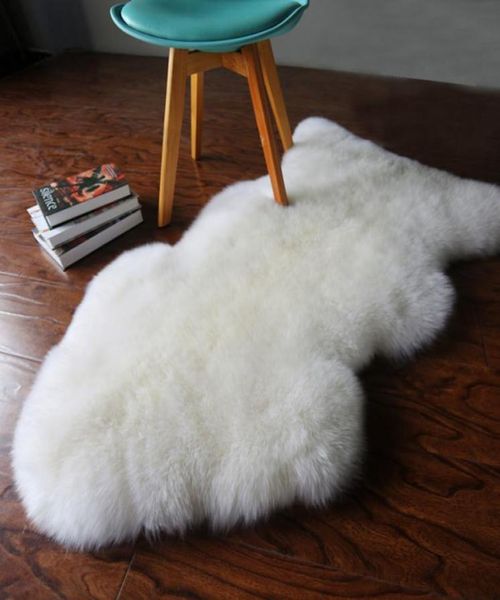 Fourrure artificielle en peau de mouton tapis poilu pour salon chambre tapis peau fourrure plaine moelleux tapis lavable chambre Faux tapis C19031182548