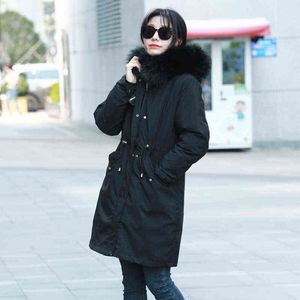 Fur Automne et Hiver Cabinage en laine Médium et long manteau de fourrure d'hiver coréen 211207