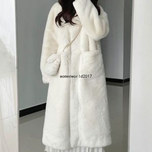 Manteau de fourrure 2023 nouvelle fourrure blanche femmes hiver jeunesse fourrure épaissie une pièce manteau