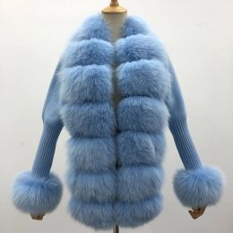 Piel CXFS 2023 nuevo abrigo de piel de invierno para mujer, tapeta de piel de zorro Real Natural, ropa de abrigo cálida de lana Real gruesa de lujo, ropa de calle nueva moda