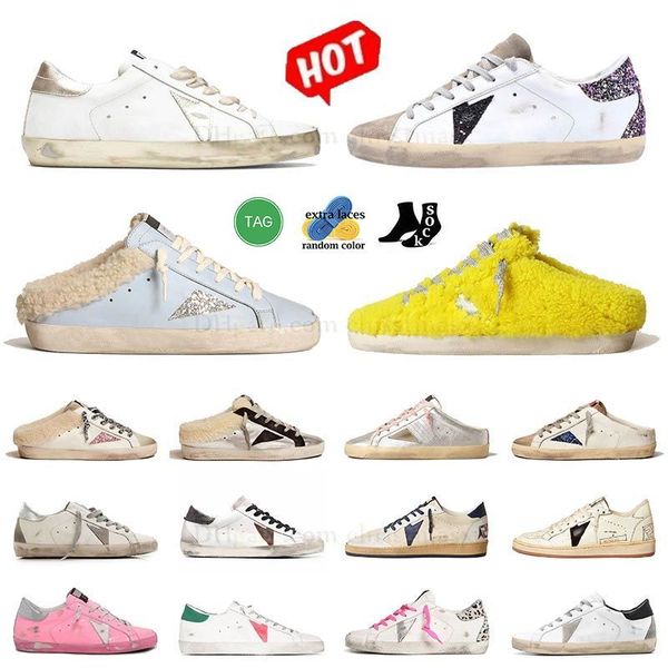 piel sucia diseñador zapatilla de deporte zapatos casuales top alto rosa dorado mid-star hola estrella negro blanco cuero plata brillo zapatilla super estrellas diapositivas mocasines planos plataforma