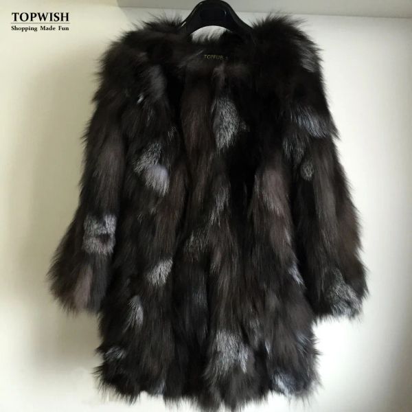 Fourrure Hot Sale Fashion Fashion Natural Fox Fur Long Mabet Real Fox Fur Matel Véritable fourrure pour la marque de haute couture TFP671