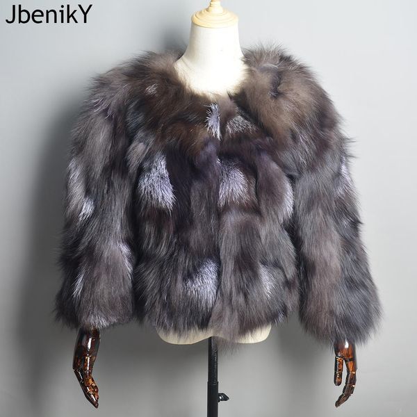 Pelz Heißer Verkauf Frauen Echt Silber Fuchs Pelz Mäntel Winter Warme Natürliche Fuchs Pelz Jacken Russische Dame Kurze Stil Echte fuchs Pelz Outer