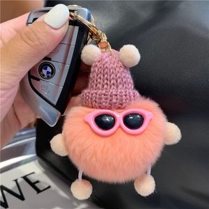 Porte-clés en fourrure, pendentif couleur boule de fourrure, lecteur de poussière d'elfe comme poupée en peluche, pendentif de sac de couple