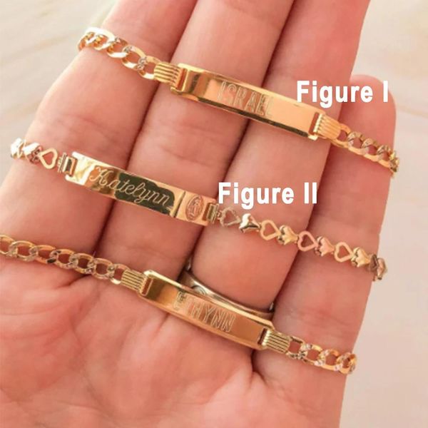 Pulsera de oro con identificación de hombre de piel, pulsera de eslabón cubano personalizada grabada a medida, joyería de diamantes Sier, regalo de verano grabado para hombres