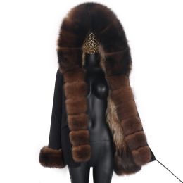 Fourrure Ofurtebuy 2021 femme court hiver noir moyen chaud épais Parkas réel manteau de fourrure de renard veste femme manteau de fourrure naturelle vêtements d'extérieur