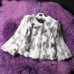 Fur S7XL NIEUWE Women Modemerk Design Real Echte Natural Rabbit Fur Coat Gratis verzending vrouwelijke pure dropshipping jacket DFP311