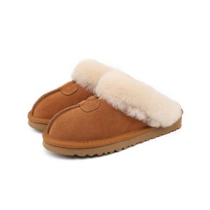 Fur Slides Slipper Invierno Tacón plano Botas australianas Clásico Cálido Diseñador Botines Hombres Zapatos lujosos