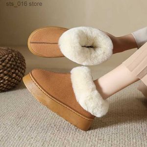 Piel de invierno zapatillas para mujeres flip flaps 2023 nuevos platos cortos zapatos de algodón de algodón de suministro botas de gamuza 1bf7