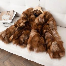 Fur Winter Women Real Fox Fur Chaqueta Fashion Natural Folfy For Fur Coat Lady Warm Genuine Fur Short Outerwear personalizado
