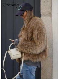 Fourrure femme fleur couleur manteau de fourrure mode manche longue lâche vneek chauffeur chaud furry extérieur doux confortable highstreet tunique 2023 automne hiver