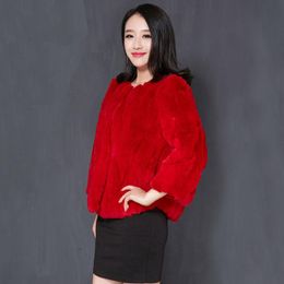 Fourrure femmes court lâche fourrure de lapin vêtements d'extérieur femme Style coréen manteaux dames mode couleur unie manteau d'hiver femmes 16 couleurs Y07