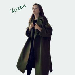Fourrure Xnxee 2019 hiver nouvelle mode femmes décontracté chaud surdimensionné long Trench manteau solide manteau de laine