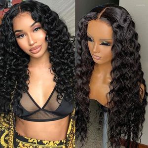 Fureya Hair 4x4 lâche vague dentelle frontale perruque bouclée perruques humaines pré plumé brésilien Remy