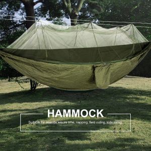 Meubels 2 persoon kamperen tuinhangmat met muggen netto buitenmeubilair bed sterkte parachute stof slaap swing draagbaar hangen