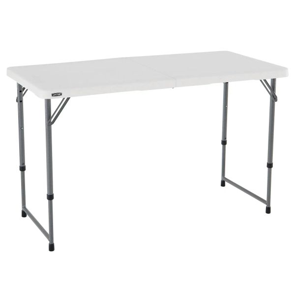 Pobuolement 4 'Tableau réglable Foldinhalf, table de granit blanc et chaise de camping table de camping