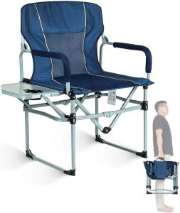 Mobilier de Camping, chaise pliante d'extérieur, siège Compact en maille à ventilation avec Table d'appoint et poignée