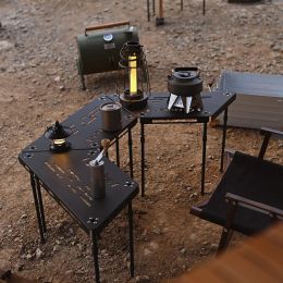 Mobilier Table pliante de camping Aluminium ALLIAGE NOIR ÉPLICATION DU BBQ TABLE PORTABLE PLACE PLACE POUR RADICATION TABLES DE PLACNE