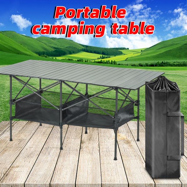 Mobilier Table de pique-nique de camping pliante Randonnée naturelle en plein air Portable léger Sac à dos Barbecue Équipement de bureau Fournitures Pliable