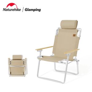 Meubels NatureHike 2022 Nieuwe verstelbare nek Bolster stoel draagbare aluminium legering vouwlounge stoel TY11