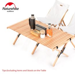 Mobilier NatureHike Table de camping pliant table de rouleau en bois portant 30 kg Triangle Stable Jardin Voyage Randonnée BBQ Équipement Mesa Plegable