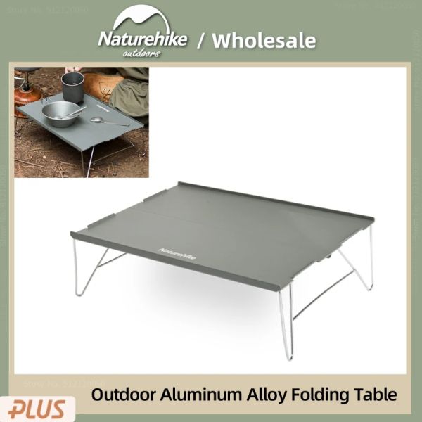 Mobilier Naturehike Table pliante ultralégère d'extérieur pour barbecue, table portable pour camping, voyage, mini table à thé en alliage d'aluminium, poids 15 kg